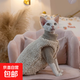 超萌貓貓衣服羊羔絨系扣無(wú)毛貓德文柯尼希暹羅復古保暖馬甲兩件套 杏色毛衣+杏色馬甲（2件套） XS 約2-4斤