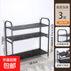 黑色加厚鍍鋅管鞋架夾板可拆卸多層鞋架層高可調節加厚底座鞋架 三層加高【24.5*66*68.5】
