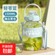 玻璃杯大容量大肚杯吸管茶隔耐高溫可愛(ài)高顏值水杯女生25新款便攜 輕蒼藍1500ML【茶倉/背帶/貼紙】