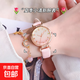 新款女士手表ins風(fēng)時(shí)尚潮流韓版初高中生高顏值閨蜜款石英表 粉色