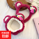 草莓熊毛絨束發(fā)帶女洗臉?lè )竺婺?zhuān)用束發(fā)帶可愛(ài)小熊防滑發(fā)捆發(fā)箍 草莓熊2件套-發(fā)箍+發(fā)帶