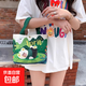 手提袋子時(shí)尚外出帆布包女2025新款便當包小零食袋飯盒通勤手拎包 森林熊仔 20*21cm