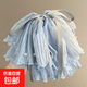 超美冰藍褶皺蝴蝶結馬尾發(fā)抓仙氣慵懶度假風(fēng)馬尾抓夾發(fā)飾新款 1【珍珠飄帶馬尾夾】冰藍色