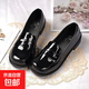 原創(chuàng  )漆皮jk制服鞋圓頭學(xué)院jk小皮鞋日系淺口單鞋黑色樂(lè )福鞋女 黑色 36