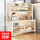 廚房多功能置物架落地多層餐邊儲物柜家用防塵碗柜微波爐收納櫥柜 素雪白（長(cháng)60）五層-特厚新款