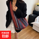 大容量民族風(fēng)帆布包條紋復古單肩斜挎包女2026新款女包慵懶風(fēng)手提 紅色