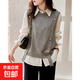 錦裳淑針織馬甲女秋冬寬松外穿洋氣無(wú)袖坎肩毛衣馬夾背心外套 灰色 均碼