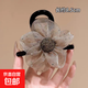 水鉆波點(diǎn)網(wǎng)紗太陽(yáng)花抓夾女2025新款高級感泡泡鯊魚(yú)夾后腦勺發(fā)夾 咖色【1件】