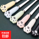 不銹鋼水果叉可愛(ài)貓爪甜品叉創(chuàng)意蛋糕叉子月餅叉家用水果簽 5支裝【隨機(jī)顏色】家庭裝