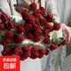 玫瑰花束毯子手工編織diy材料包毛線團鉤織花朵毛毯花勾針鈴蘭花 羅馬紅+乳白玫瑰花毯 【材料包】 1個 材料包京選純棉材質(zhì)