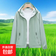 短款外套女春秋新款短風(fēng)衣寬松百搭寬松大碼夾克衫學(xué)生連帽防風(fēng)衣 豆綠色 L 101-120斤