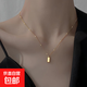 簡約小金條項(xiàng)鏈2025春季新款爆款輕奢小眾設(shè)計(jì)感毛衣鏈女個(gè)性頸鏈 方磚項(xiàng)鏈-金色