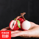 變色荔枝茶寵擺件精品可養茶桌茶盤(pán)茶玩茶具配件茶道茶寶茶臺泡茶 三顆荔枝（荔志前行）變色茶寵