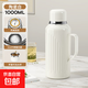 機械內芯燜茶壺復古風(fēng)保溫杯智能顯溫保溫壺316大容量水杯 陶瓷白（機械顯溫 316不銹鋼） 1000ML