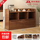 茶水柜家用新型多功能側邊收納置物架餐邊柜2025新款靠墻一體儲物 【高復合板材】胡桃色120*24*75