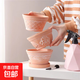 北歐風(fēng)紅陶浮雕花邊水果矮盆室內外庭院陽(yáng)臺園藝花盆多肉綠植盆栽 2個(gè)裝15*8 花盆+托盤(pán)