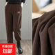 加絨/不加絨】褲子女秋冬新款加絨加厚運動(dòng)褲韓版休閑哈倫衛ZHFS 3026#【加絨款】咖啡色 2XL (【建議140-160斤】)