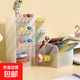 斜插式筆筒筆架收納盒學生文具桌面筆盒筆桶展示架放筆的辦公室 經典款隨機一個裝