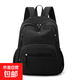 輕便日系書(shū)包女純色防潑水多兜電腦通勤雙肩包大學(xué)生上課旅游背包 黑色