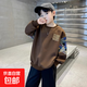 兒童裝男童春裝加厚衛衣2025新款中大童男孩帥氣炸街春秋款上衣潮 CQS-T317【咖色刺繡熊衛衣】 150