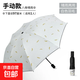 雨傘折疊黑膠三折燙金羽毛傘遮陽傘晴雨兩用防曬傘太陽傘 白羽毛8骨黑膠款