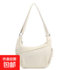 簡(jiǎn)約純色大容量斜挎包新款簡(jiǎn)約輕便潮流時(shí)尚小清新單肩包餃子包女 米白色