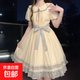 學(xué)院風(fēng)甜美可愛娃娃領(lǐng)假兩件碎花連衣裙女夏季收腰顯瘦蓬蓬公主裙 連衣裙 XL (116-125)