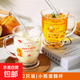 加厚玻璃水杯 大容量帶把玻璃杯小熊蛋糕杯家用飲料杯 （2只裝）送吸管 300ml 2只