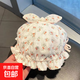 嬰兒帽子女寶寶春秋薄款嬰幼兒夏季公主可愛(ài)調節遮陽(yáng)防曬太陽(yáng)盆帽 小花朵胎帽-橘色 建議年齡1~24個(gè)月（35-46cm）