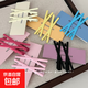 彩色多巴胺小發(fā)夾女孩側邊夾一字夾鴨嘴夾無(wú)痕碎發(fā)夾子劉海夾發(fā)飾 X形綠色一件3個(gè)