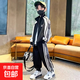 男童秋裝套裝2025新款中大兒童秋季外套男孩春秋款帥氣時(shí)髦運動(dòng)服 黑色【AC】 常規 140 適合身高130cm左右