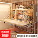 宿舍床上桌置物架折疊電腦桌書(shū)桌學(xué)生簡(jiǎn)易上下鋪懸空可固定學(xué)習桌 懸掛折疊款-橡木色