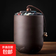 紫砂茶葉罐家用便攜茶葉盒儲物罐復古普洱儲茶罐紫砂罐陶瓷密封罐 蓮花茶葉罐