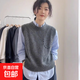小個(gè)子法式針織衫馬甲女士早春秋款簡(jiǎn)約休閑內搭打底搭配襯衫上衣 1622灰色 M  【建議96斤-110斤】