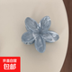 蘇純水墨紋理高級感氣質(zhì)盤(pán)發(fā)抓發(fā)夾后腦勺發(fā)夾女大號發(fā)量多鯊魚(yú)夾 藍色-花朵抓夾 1個(gè)