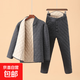 中老年人男士德絨棉襖外穿爺爺冬季加厚棉服爸爸棉褲保暖棉衣套裝 灰色套裝 XL 175 推薦120-140斤