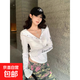 美式連帽白色防曬罩衫女秋薄款哥特風(fēng)長(cháng)袖t恤修身顯瘦百搭上衣XXC 白色【優(yōu)質(zhì)款】微透 L 105-116斤