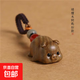 黑檀木福豬鑰匙扣掛飾手機(jī)鏈汽車(chē)鑰匙掛件墜平安創(chuàng)意禮品文玩禮物 綠檀木小豬鑰匙扣