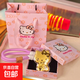 熱賣(mài)黃金helloKitty貓手機掛繩鑰匙扣足金20mgKt貓包包汽車(chē)掛件 KT貓紫繩掛件+禮盒禮袋+證書(shū)