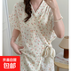 浴巾浴袍女夏季純棉紗布浴袍家用可穿式純棉紗布裹巾吸水兒童浴巾 郁金香棉紗浴裙【短袖】衣長(zhǎng)95cm，衣寬145cm
