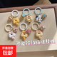 原創(chuàng  )可愛(ài)卡通甜甜圈貓咪鑰匙圈暹羅貓ins風(fēng)鑰匙扣書(shū)包KT耳機掛件 貓咪鑰匙扣-隨機款-1個(gè)