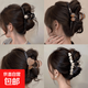 新款高級(jí)感超大號(hào)果凍色愛(ài)心抓夾女后腦勺盤(pán)發(fā)鯊魚(yú)夾發(fā)卡夾子頭飾 主圖四件套
