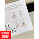 s925銀針貓咪耳釘可愛(ài)甜美小眾獨(dú)特耳墜新款流蘇不對(duì)稱耳飾女 s925銀針貓咪花朵流蘇耳釘-主圖