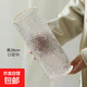 大號家用加厚透明玻璃花瓶擺件富貴竹水培百合干花客廳餐桌花瓶 26cm直筒水波紋金口