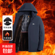 老爺車新款派克服冬裝中年男士爸爸外套棉服中老年加絨加厚羽絨棉 藏青色 【可脫卸帽】 XL 【推薦110-130斤】