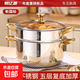 1810不銹鋼復底加厚家用蒸煮燉帶蒸籠電磁爐湯鍋無(wú)涂層蒸燉多功能 五層復底無(wú)涂層【18/10】 20cm