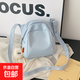 輕便尼龍布胸包2026新款女包潮范貝殼包帆布百搭休閑單肩斜挎包女 QC-1118#藍色單包+掛件