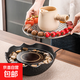 【采銷(xiāo)推薦】粗陶罐圍爐煮茶烤奶茶罐陶瓷側把煮茶壺大容量可干燒 墨宇電陶爐(黑)+月如條紋側把壺