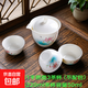 一壺三杯旅行茶具手抓壺羊脂玉白瓷功夫茶具套裝便攜茶杯泡茶壺 荷韻飄香1手抓壺3茶杯（不配包）