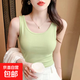 春秋吊帶背心女士大碼顯瘦外穿西裝內搭打底衫無(wú)袖百搭上衣女 【單件】綠色 XL 【111-120斤】